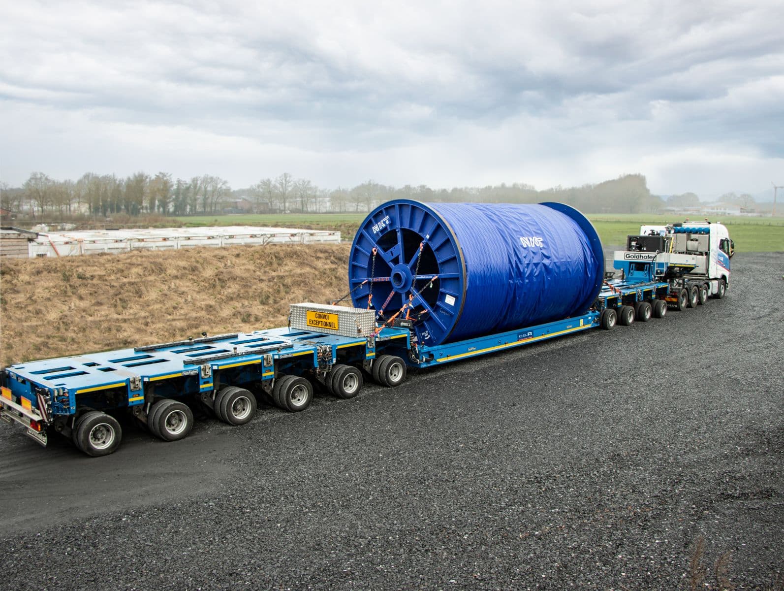 Goldhofer SPMTs Transport Large Cable Reels