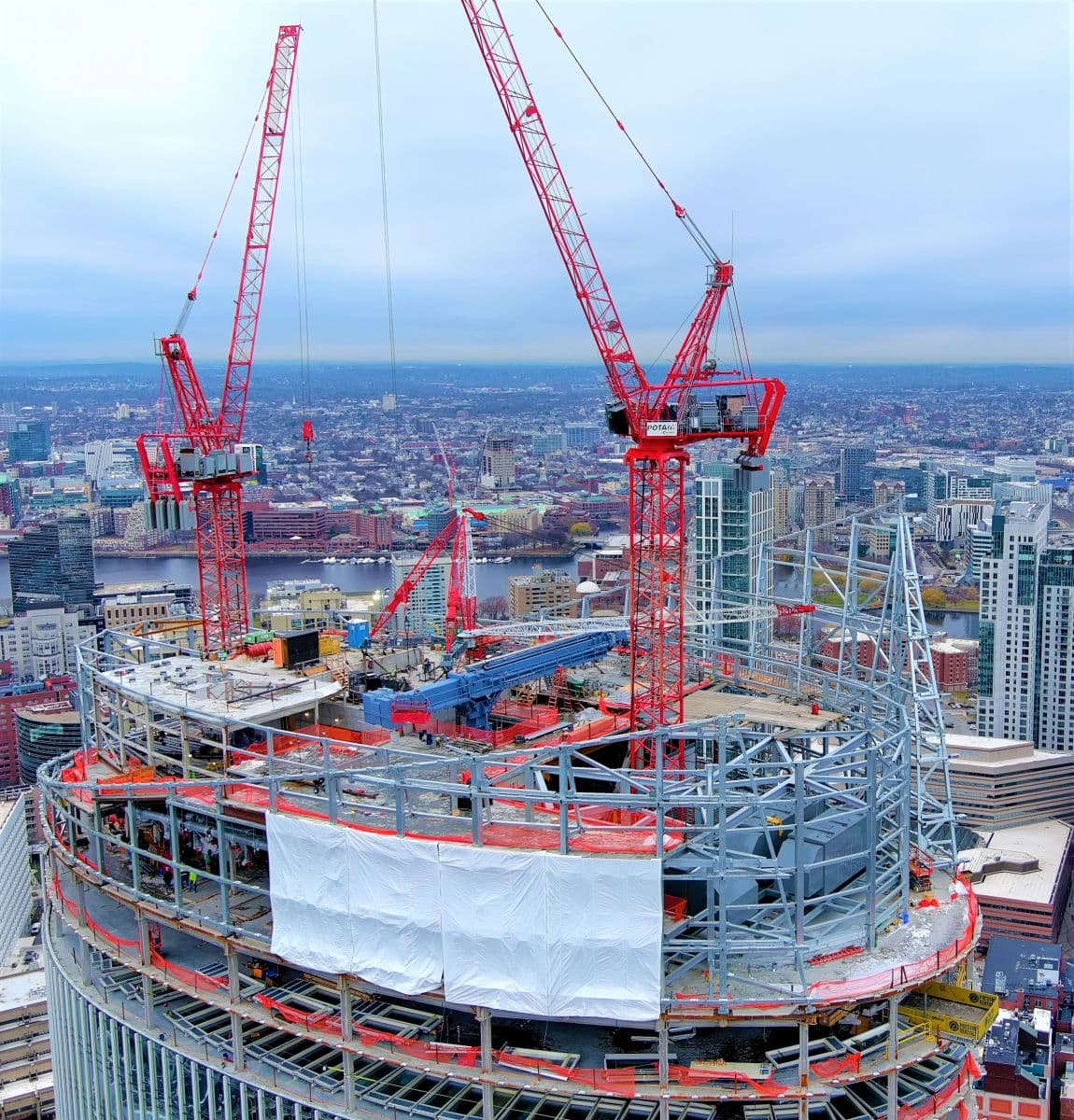 Potain Cranes with Internal Climbing Setup Help Fast Track 43-Floor High Rise