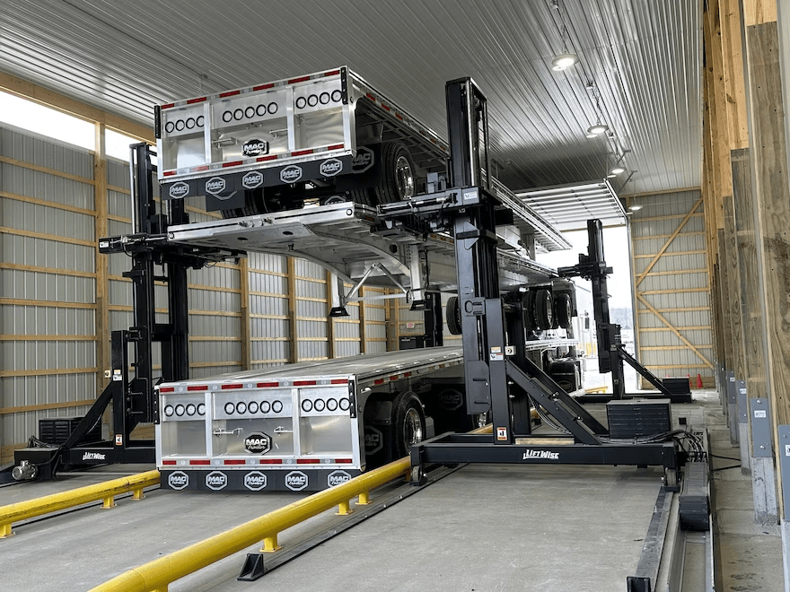 New Device Can Stack Three Trailers for Transport